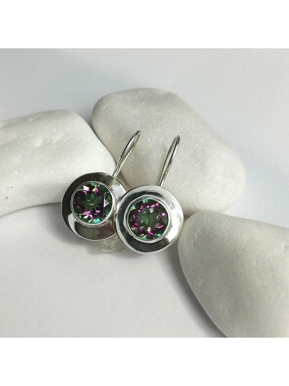 Sterling Silver Mystic Topaz Earrings - Picture 8 of 8